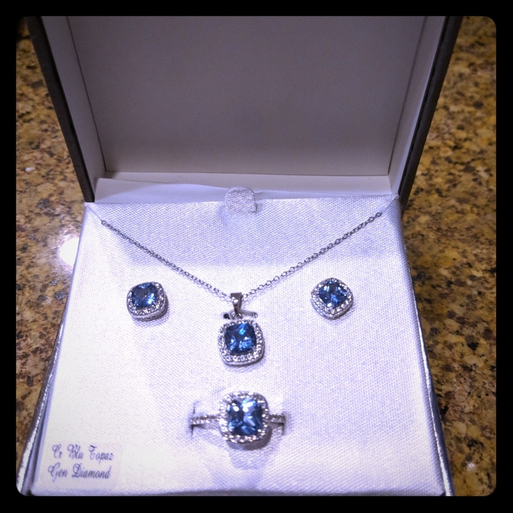 Sterling Silver and Blue Topaz Set